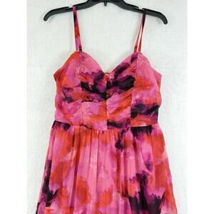 Stitch Fix Dress Medium Sleeveless Midi General Good Ruched Pink Fit & Flare